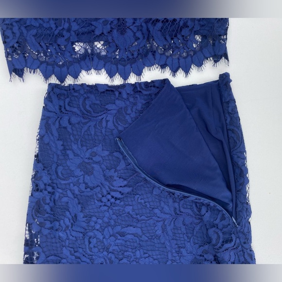 For Love and Lemons Maui Waui Blue Lace Skirt Set - Picture 9 of 16